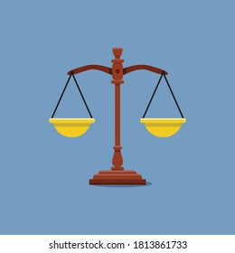 Justice scales icon. Law balance vector illustration . Libra symbol in flat design
