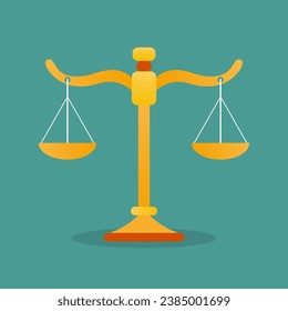 Justice scales icon. Law balance symbol flat vector artwork