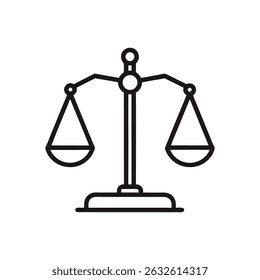 ícone de escala de justiça em um fundo branco
