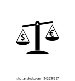 justice scales icon. One of set web icons