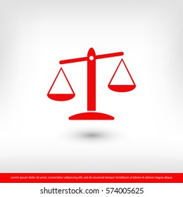 justice scales icon. One of set web icons
