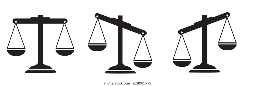 Justice scales icons set . Scales icon collection. Law scale icon. Scales. Libra icon. Flat style