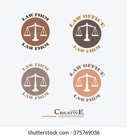 Justice scales icon.vector illustration.