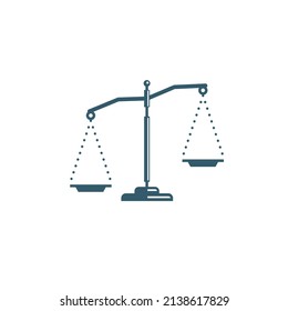 Justice Scales Imbalance Icon. Law Symbol. Libra. Vector