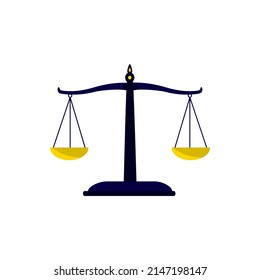 justice scales law equality balance measure symbol isolated icon. vector illustration scales