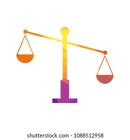 Justice scales lawyer logo, Scales of Justice sign icon. Court of law symbol, Abstract graphic icon, logo design template, symbol for company. low poly style.