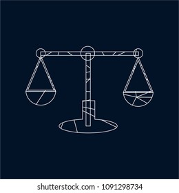 Justice scales lawyer logo, Scales of Justice sign icon. Court of law symbol, Abstract graphic icon, logo design template, symbol for company. low poly style.