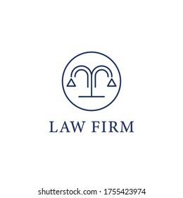 Justice Scales template logo design inspiration. Law firm and Attorney office luxury elegant Premium Quality symbol icon vector illustration
