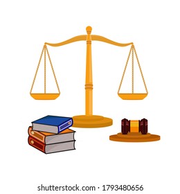 Justice Scales Wood Wooden Hammer Law Stock Vector (Royalty Free ...