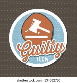 justice seal over brown background. vector illustration