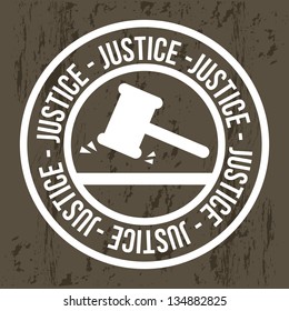 justice seal over brown background. vector illustration