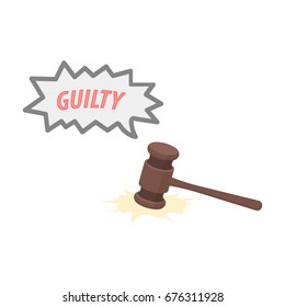 Justice and sentence. E-commerce single icon in cartoon style vector symbol stock illustration web.