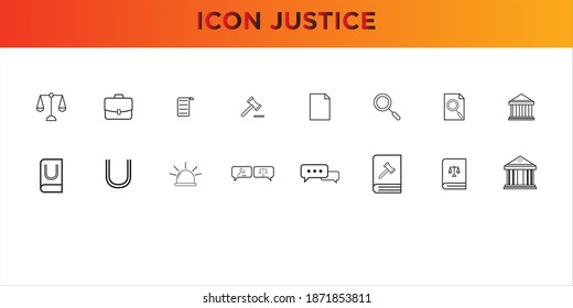 Icono conjunto de justicia vector gráfico de plantilla, ilustración de ley eps 10