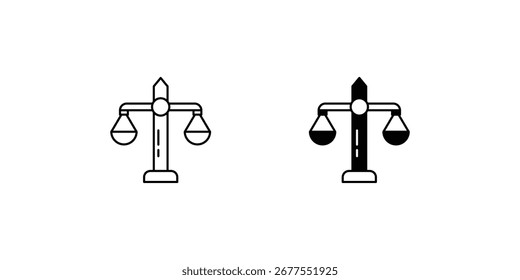 Icono de conjunto de justicia con fondo blanco Vector Ilustración de stock