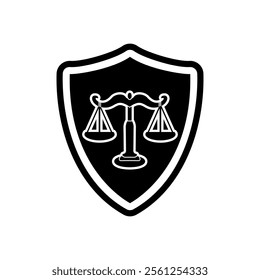 Justice shield icon logo vecor. Court icon. lawyer and justice icon logo vector.