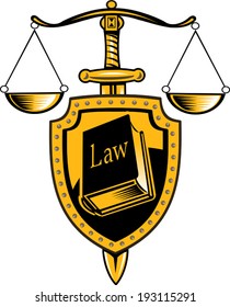 justice - shield, sword and scales