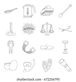 justice, sport, swimming and other web icon in outline style.game, transportation, travel icons in set collection.