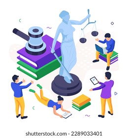 Justice statue illustration in unique design