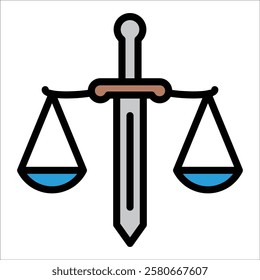 Justice Sword Icon Element For Design