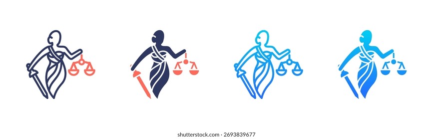 Justice Symbol Icon Pack In Multiple Styles