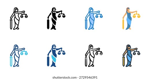 Los íconos de Justice Symbol establecen una colección de estilos múltiples. Trazo editable 
