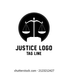 Justice Symbol Logo Black And White Vector Illustration, Social Justice Day