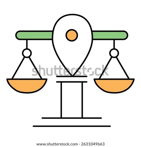 Justice System Land Law vector Icon design with Gavel