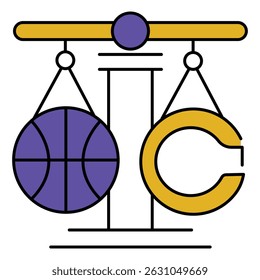 Justice System Sports Law vector Icon design with Gavel
