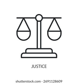 Ícones de vetor de linha fina Justice.