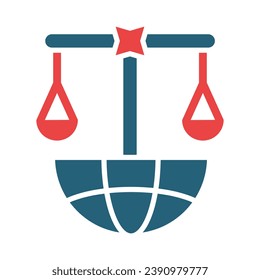 Justice Vector Glyph Two Color Icon For Personal And Commercial Use.
