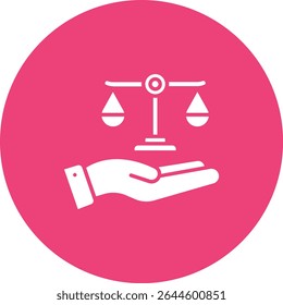 Icono de Vector de justicia. Se puede utilizar para aplicaciones de impresión, móviles y de Web.