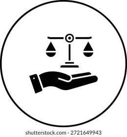Ícone do vetor de Justiça. Pode ser usado para impressão, aplicativos móveis e da Web.