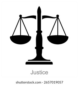Design de conceito de ícone de vetor de justiça