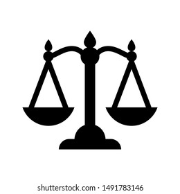 Justice  vector icon. Law scale illustration symbol. Weight balance sign or logo.
