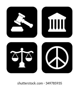 justice vector  icon set