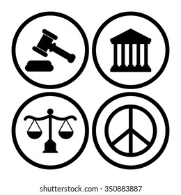 justice vector  icon set
