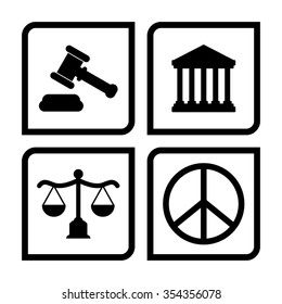 justice vector  icon set