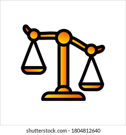 justice weight scale measurement vector illustration. good for law office or industry.