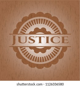 Justice wooden emblem. Retro