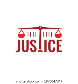 justice word and scales concept