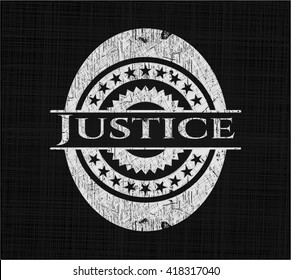 Justice written with chalkboard texture