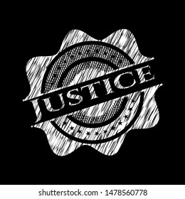 Justice written with chalkboard texture. Vector Illustration. Detailed.