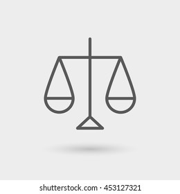 justice,law thin line icon isolated with shadow