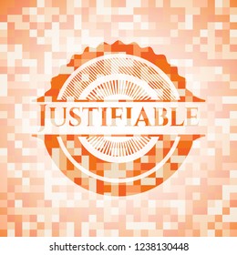 Justifiable orange mosaic emblem