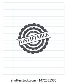 Justifiable pencil strokes emblem. Vector Illustration. Detailed.