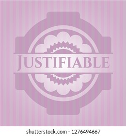 Justifiable retro style pink emblem