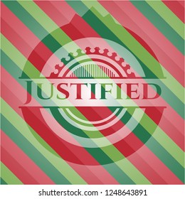 Justified christmas colors style emblem.
