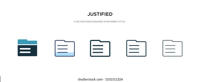 justified icon in different style vector illustration. two colored and black justified vector icons designed in filled, outline, line and stroke style can be used for web, mobile, ui