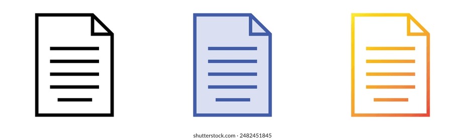 justified icon. Linear, Blue Fill and Gradient Style Design Isolated On White Background