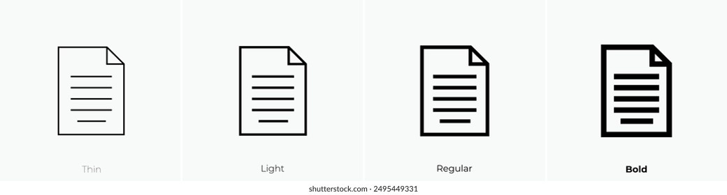 justified icon. Thin, Light Regular And Bold style design isolated on white background